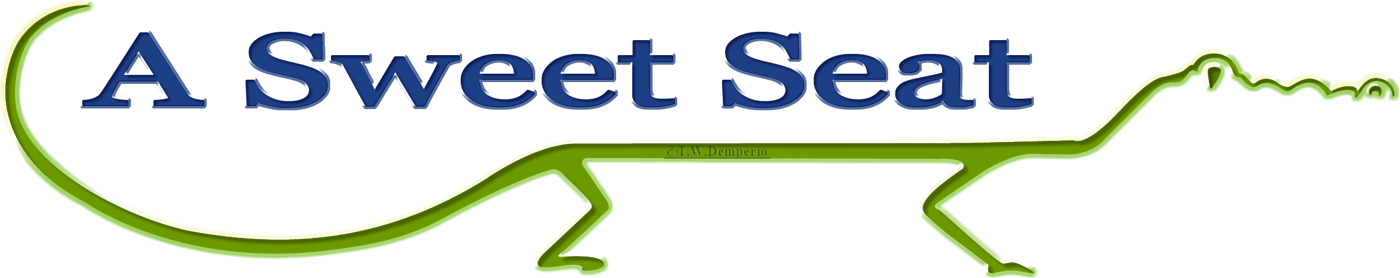 A Sweet Seat logo: the name over a green gator